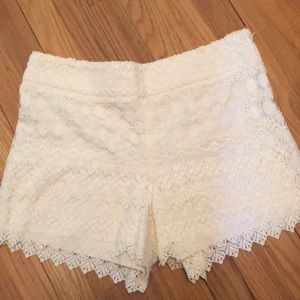 LOFT white lace shorts